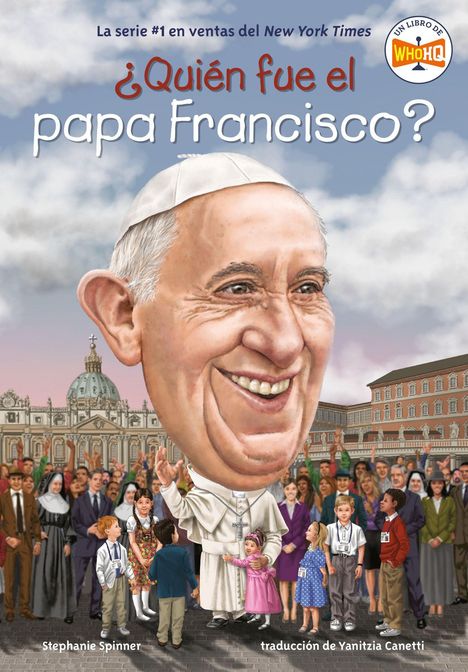"¿Quién fue el papa Francisco?" Ein stark karikiertes Gemälde des Papstes vor einer Menschenmenge am Vatikan.