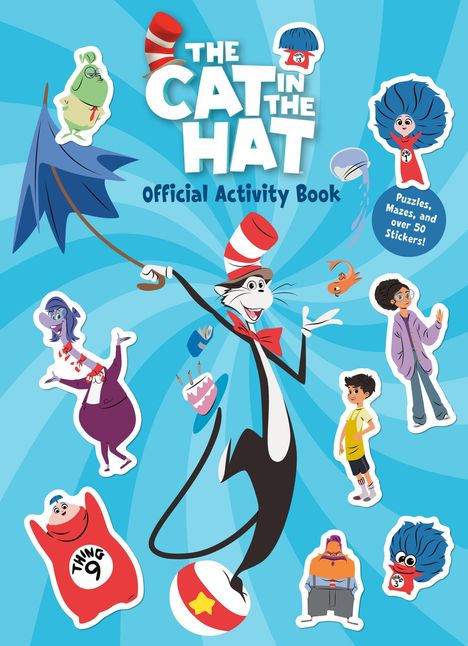 "The Cat in the Hat Official Activity Book" mit Figuren, Puzzles, Labyrinthen und über 50 Stickern.