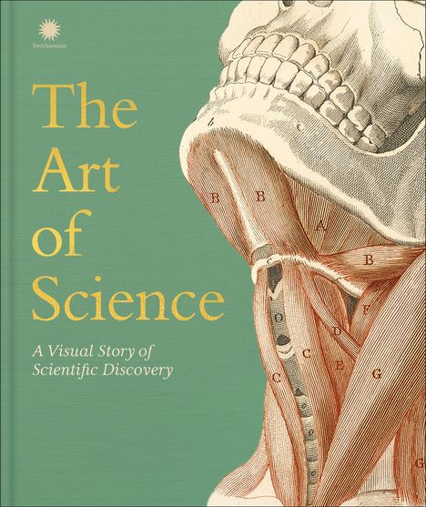 „The Art of Science: A Visual Story of Scientific Discovery“ in gelber und weißer Schrift neben einer anatomischen Zeichnung.