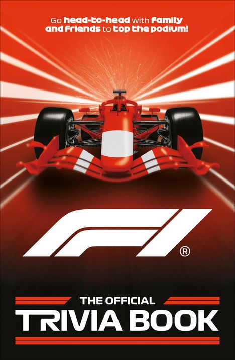 "Go head-to-head with family and friends to top the podium!" zeigt ein rotes F1-Auto und das F1-Logo.