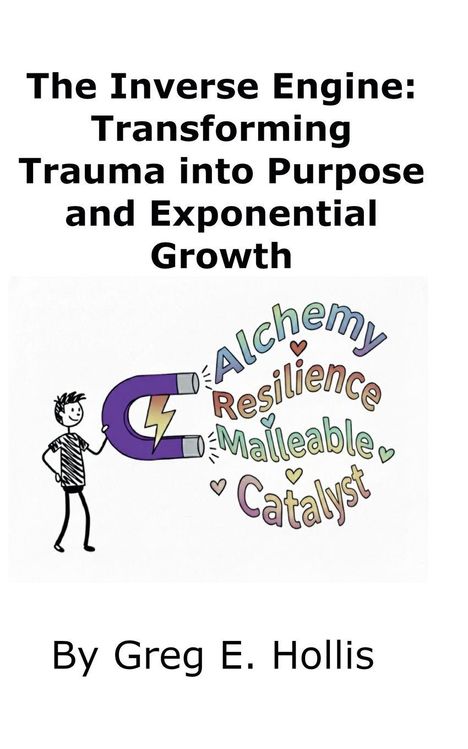"The Inverse Engine: Transforming Trauma into Purpose and Exponential Growth" von Greg E. Hollis. Illustration: Person mit Magnet.