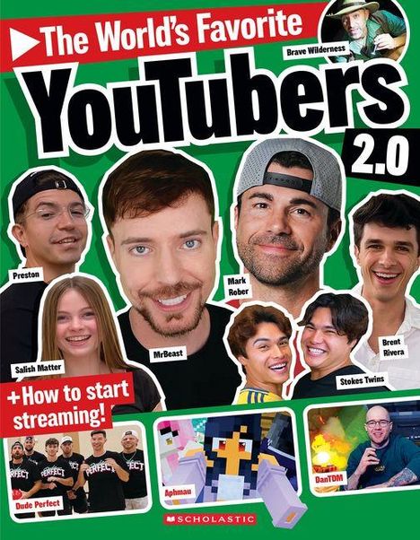 „The World’s Favorite YouTubers 2.0“. Fotos mehrerer YouTuber. „How to start streaming!“ am unteren Rand.