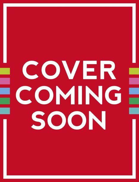 Text: "COVER COMING SOON". Roter Hintergrund mit weißen Linien und bunten Rechtecken am Rand.