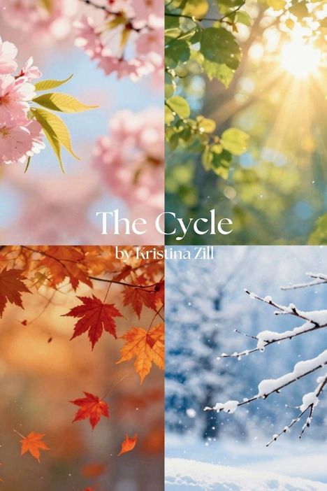 „The Cycle“ von Kristina Zill. Eine Illustration der vier Jahreszeiten: Frühling, Sommer, Herbst und Winter.