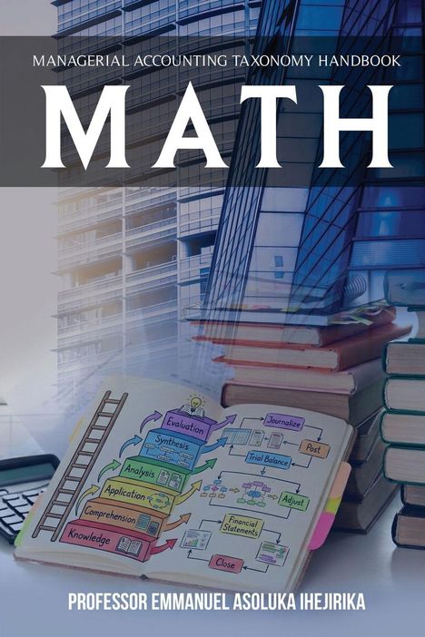 „Managerial Accounting Taxonomy Handbook“, oben große Buchstaben „MATH“. Unten: „Professor Emmanuel Asoluka Ihejirika“. Grafik: Wissensleiter.