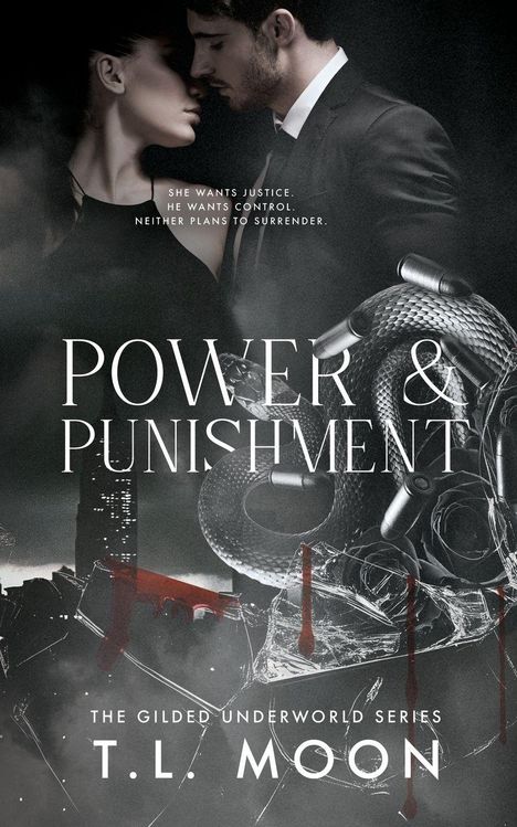 "She wants justice. He wants control. Neither plans to surrender." Darunter eine Frau und ein Mann in dunkler Kleidung.
