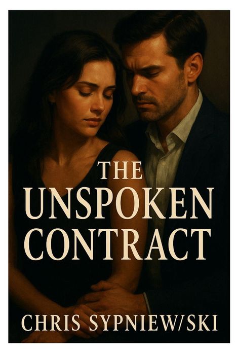 „THE UNSPOKEN CONTRACT“ und „CHRIS SYPNIEWSKI“ in großen Buchstaben. Zwei Personen halten sich an den Händen.
