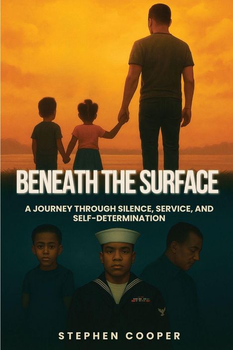 „Beneath the Surface“ – Eine Reise durch Schweigen, Dienst und Selbstbestimmung. Illustration: Mann mit Kindern im Sonnenuntergang.