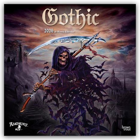 Browntrout Publishers: Gothic 2026 - 16-Monatskalender, Kalender