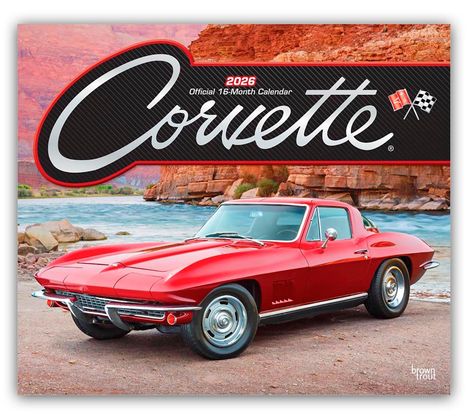 Browntrout Publishers: Corvette - Chevrolet Corvette 2026 - 16-Monatskalender im Deluxe-Format, Kalender