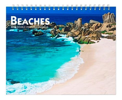 Browntrout: Beaches 2026 7.5 X 6 Inch Monthly Double-View Easel Desk Calendar, Kalender