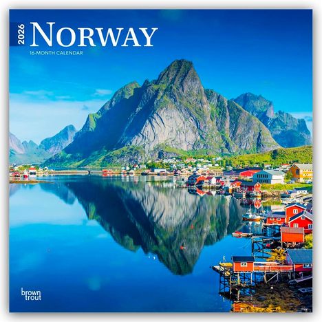 Browntrout Publishers: Norway - Norwegen 2026 - 16-Monatskalender, Kalender