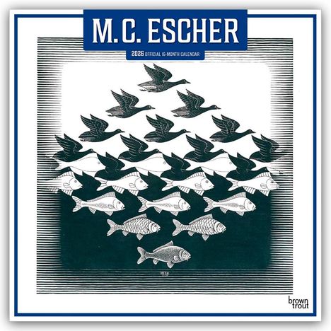 Browntrout Publishers: M. C. Escher 2026 - 16-Monatskalender, Kalender