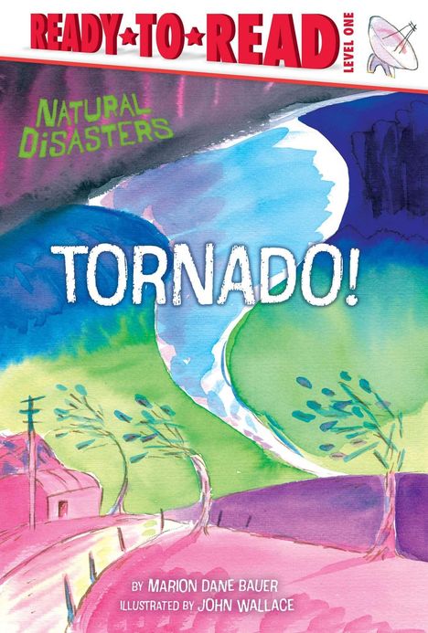Text: "READY•TO•READ", "Tornado!", "Natural Disasters". Illustration eines Tornados über einer Landschaft.