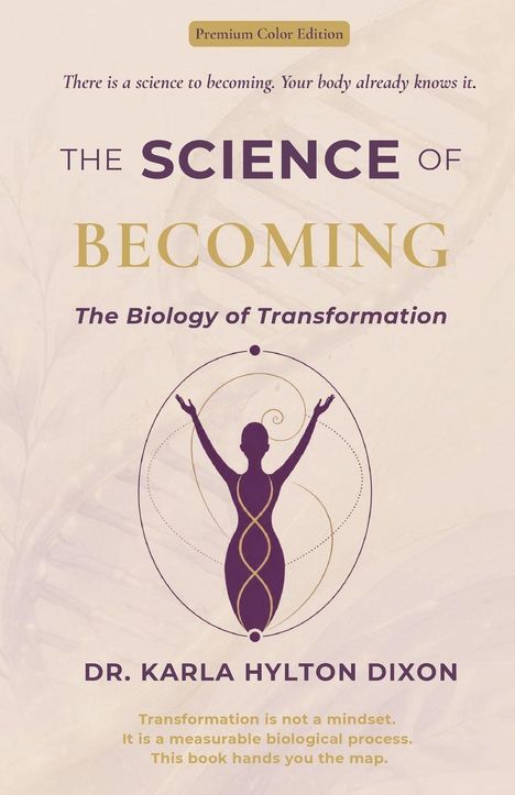 „The Science of Becoming: The Biology of Transformation“ von Dr. Karla Hylton Dixon. Figur mit spiralförmigen Elementen.