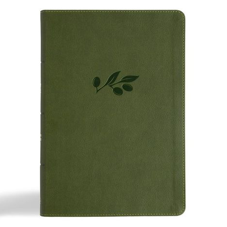 Csb Bibles By Holman: CSB Giant Print Single-Column Bible, Olive Leathertouch, Buch