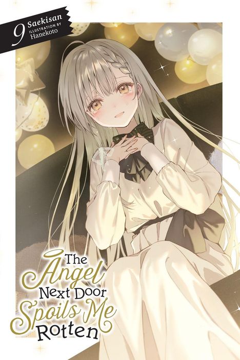 „The Angel Next Door Spoils Me Rotten“; Band 9 von Saekisan, Illustration von Hanekoto. Mädchen mit langen Haaren und Kerzen.