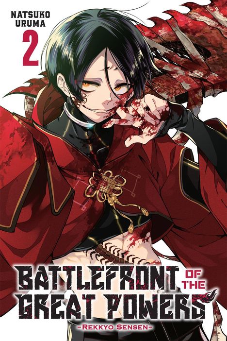 „The Doomsday is Wartime“, „COVER NOT FINAL“. Eine Figur mit dunklem Haar, in rot-schwarzem Gewand und sichtbarer Narbe.