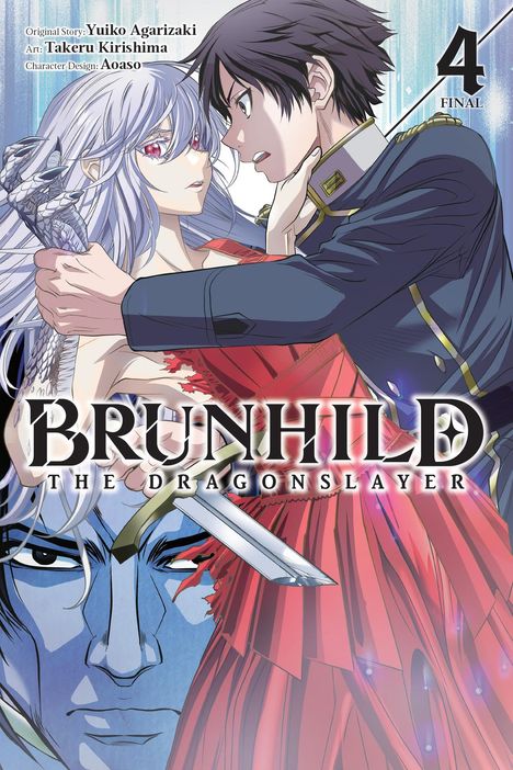 Oben: "Original Story: Yuiko Agarizaki", "Art: Takeru Kirishima". Ein Mann hält eine Frau mit grauen Haaren, sie schauen sich an.