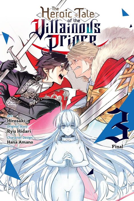 Titel: "The Heroic Tale of the Villainous Prince". Zwei Charaktere kämpfen, eine weiße Figur steht im Vordergrund.