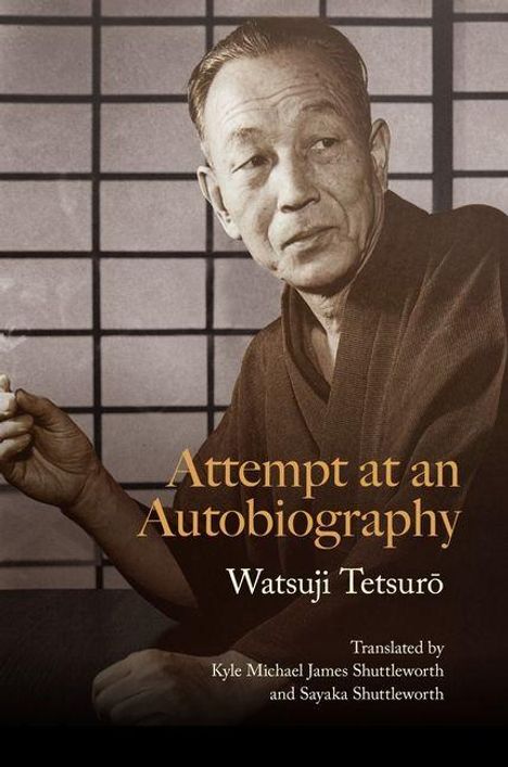 "Attempt at an Autobiography" von Watsuji Tetsurō. Ein älterer Mann in traditioneller Kleidung in einem japanischen Raum.