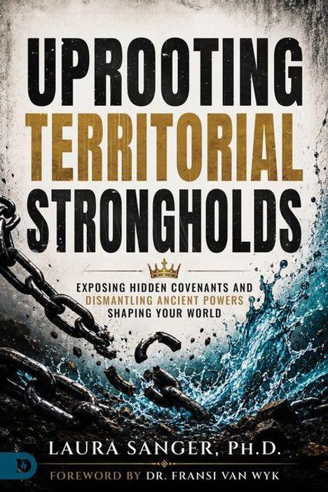 „UPROOTING TERRITORIAL STRONGHOLDS“ oben, darunter eine Kette, die aus dem Wasser gezogen wird.