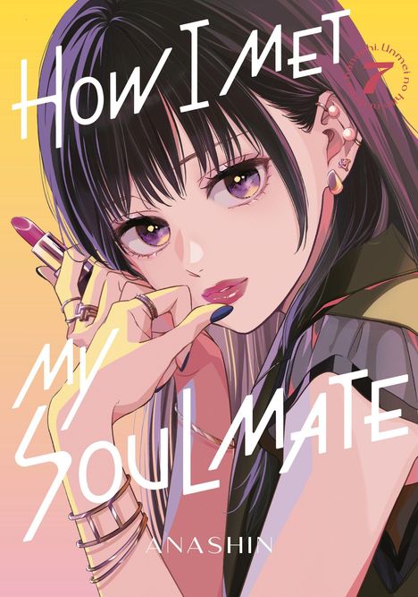 „How I Met My Soulmate“ von Anashin. Illustration: Frau mit lila Augen und Lippenstift in der Hand.