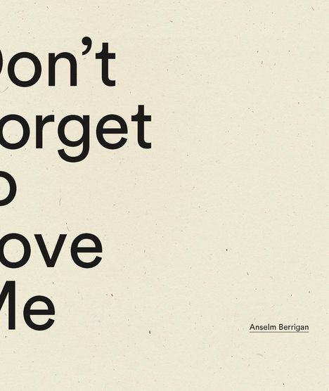 Anselm Berrigan: Don't Forget to Love Me, Buch