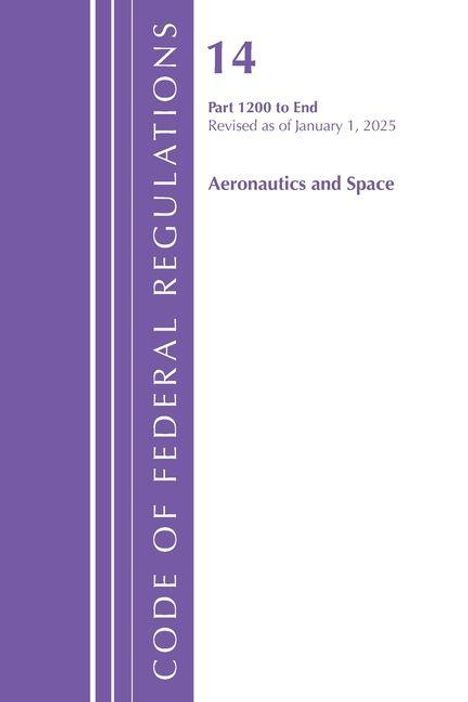 „14 Part 1200 to End Revised: January 1, 2025 Aeronautics and Space“ in lila auf weißem Hintergrund mit lila Streifen links.