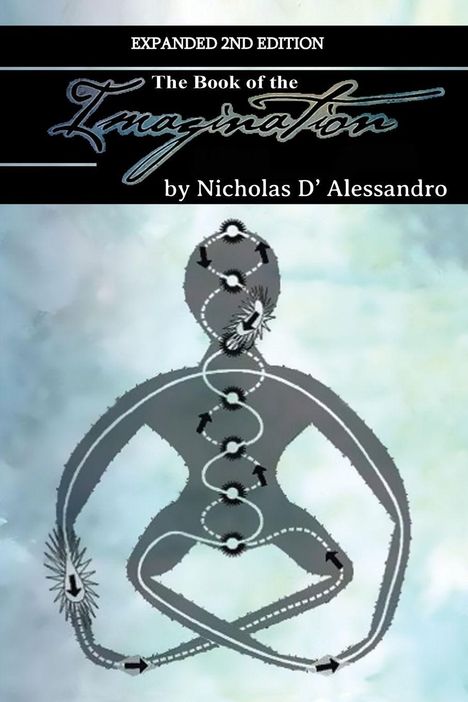 „EXPANDED 2ND EDITION, The Book of the Imagination, by Nicholas D’ Alessandro“. Silhouette mit Pfeilen und Linien.