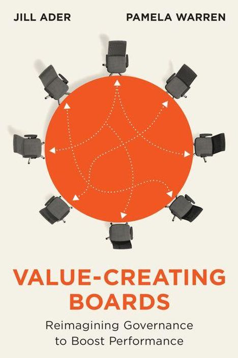 Jill Ader, Pamela Warren. "Value-Creating Boards: Reimagining Governance to Boost Performance". Runde Tafel mit Stühlen.