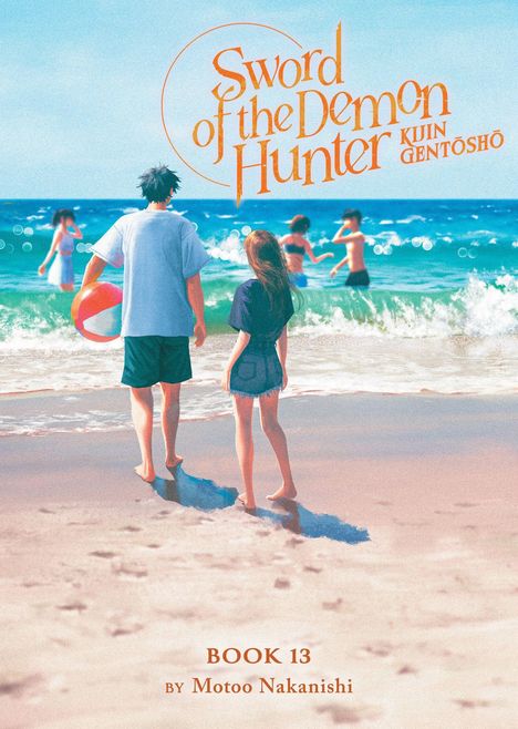 „Sword of the Demon Hunter Kijin Gentōshō, Book 13 by Motoo Nakanishi“. Zwei Personen am Strand, Meerblick.