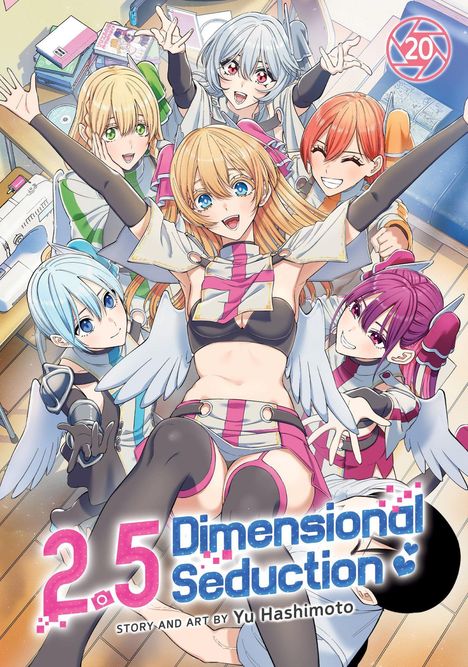 „2.5 Dimensional Seduction“ steht in großen Buchstaben. Eine fröhliche Gruppe von Manga-Charakteren posiert lebhaft.