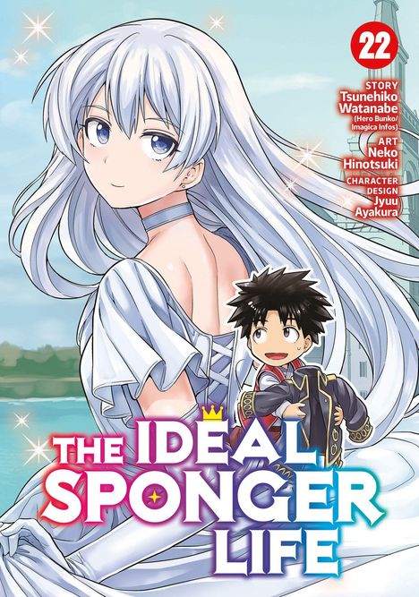 „The Ideal Sponger Life“ mit Nummer 22 und Namen des Autors. Anime-Illustration mit zwei Figuren, eine Frau und ein Mann.