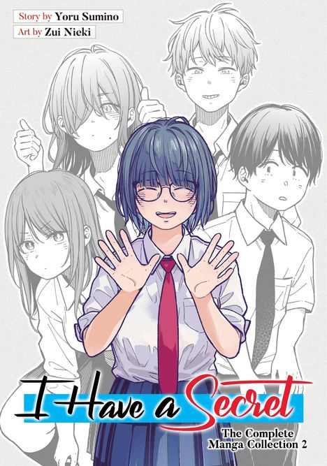 "I Have a Secret" in blauer und roter Schrift. Ein lächelndes Mädchen mit Brille im Vordergrund, vier Kinder im Hintergrund.