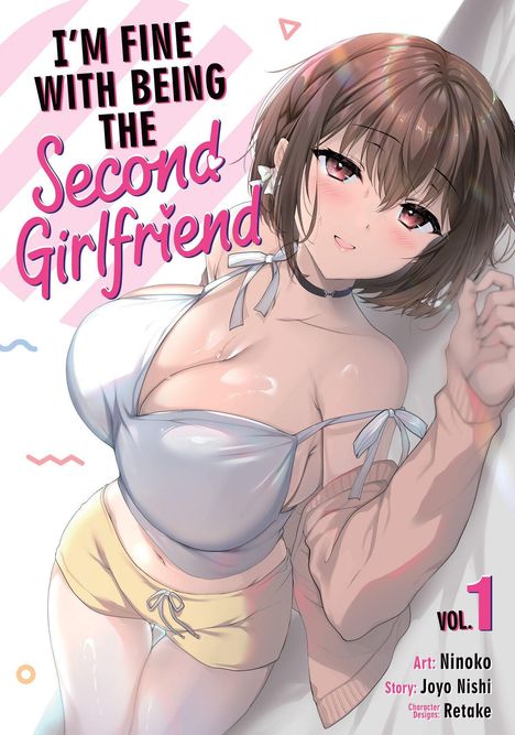 Text: "I'm Fine with Being the Second Girlfriend." Illustration einer lächelnden Frau in leichtem Outfit.