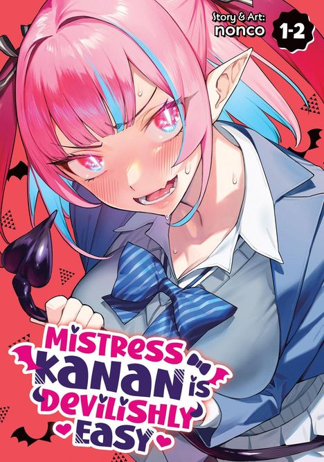 "Mistress Kanan is Devilishly Easy" und "Story & Art: nonco 1-2". Anime-Stil mit pinkhaarigem, teuflischem Mädchen.