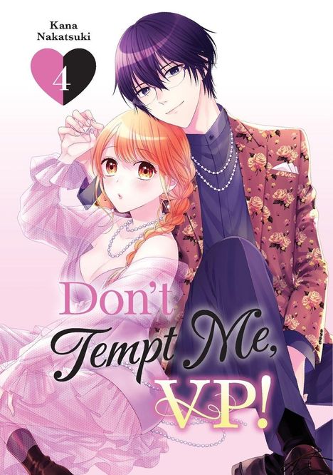 Titel: "Don't Tempt Me, VP!" Ein Mann mit Brille und floraler Jacke hält zärtlich die Hand einer schüchternen Frau. Illustration.