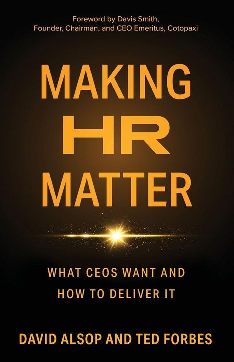 "MAKING HR MATTER: WHAT CEOS WANT AND HOW TO DELIVER IT". Dynamisches Cover mit leuchtendem Fokuspunkt unten.