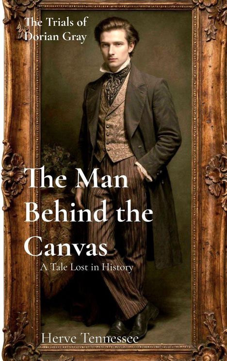 „The Trials of Dorian Gray“, „The Man Behind the Canvas“, „A Tale Lost in History“, „Herve Tennessee“. Ein Mann im Anzug.