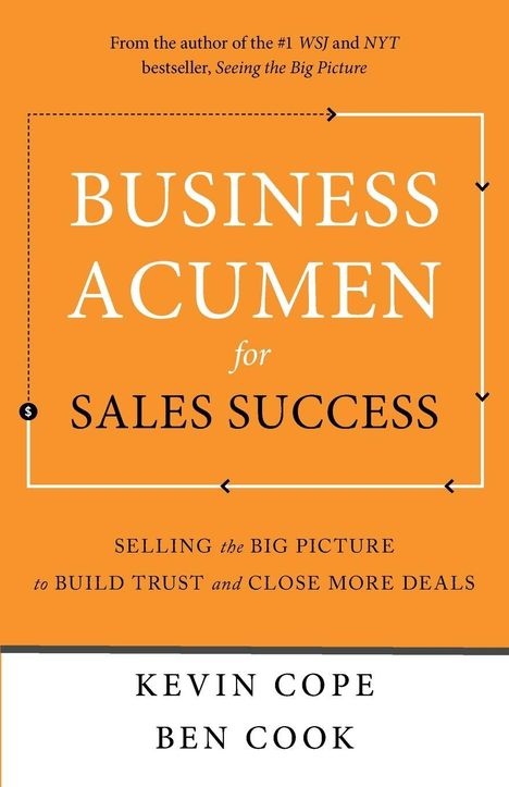 "BUSINESS ACUMEN for SALES SUCCESS" von Kevin Cope und Ben Cook, orange Hintergrund, schwarze und weiße Schrift.