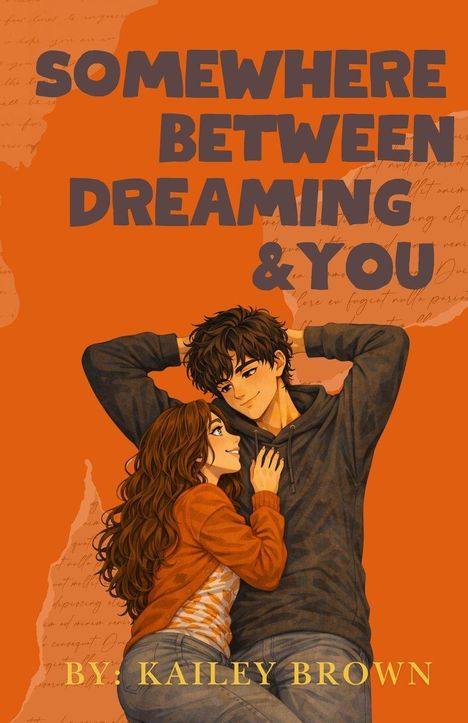 "Somewhere Between Dreaming & You" von Kailey Brown. Illustration eines lächelnden Paares in entspannter Pose.