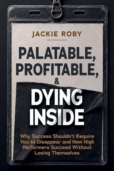 Jackie Roby: Palatable, Profitable, & Dying Inside. Über Erfolg ohne sich selbst zu verlieren. Ein Namensschilddesign.