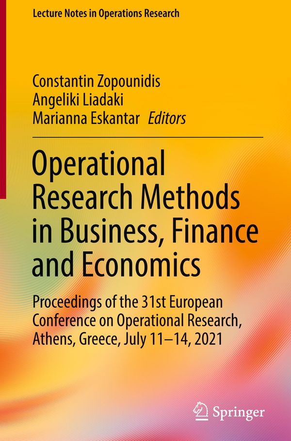 Operational Research Methods in Business, Finance and Economics