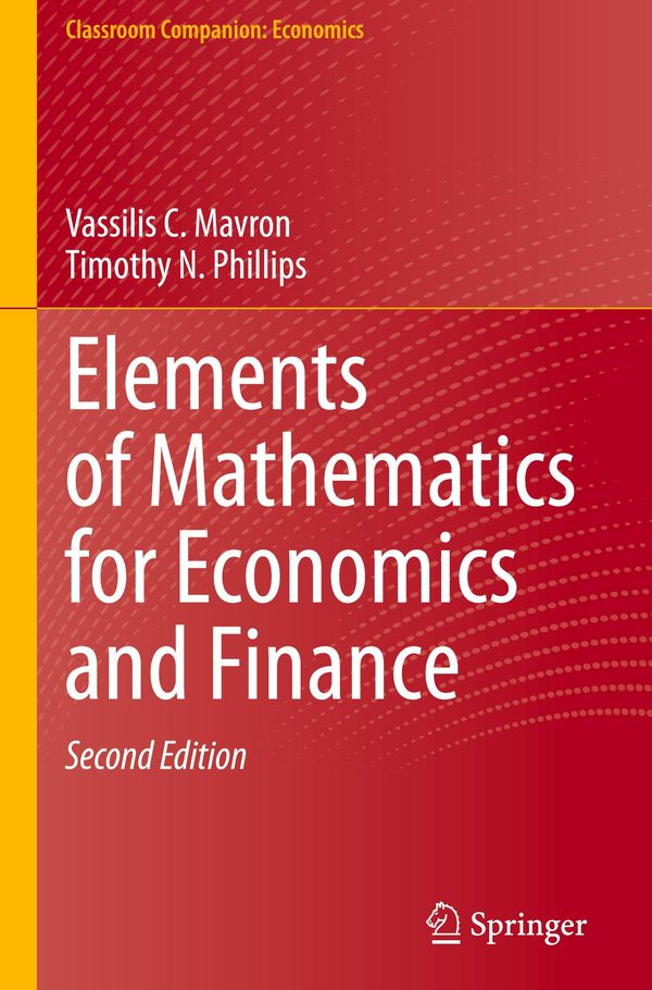Elements of Mathematics for Economics and Finance - Vassilis C. Mavron