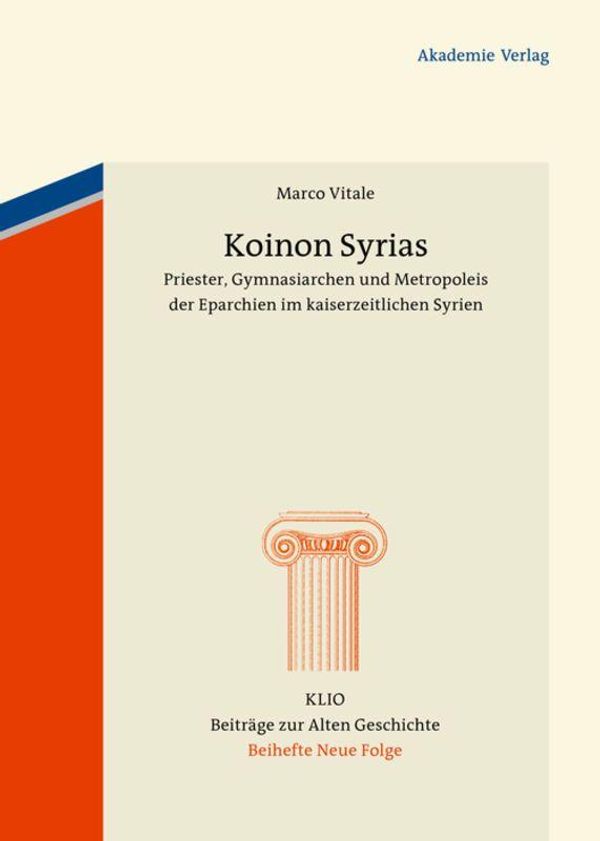 Koinon Syrias - Marco Vitale (Buch)