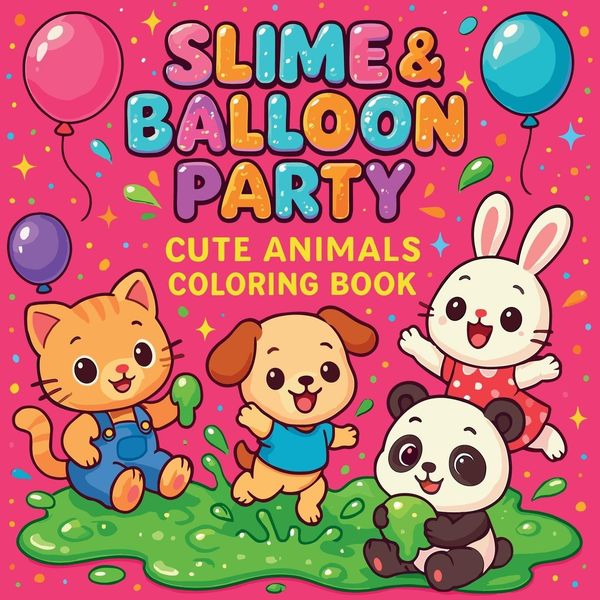 Slime & Balloon Party - Cute Animals Coloring Book - Chris Martin