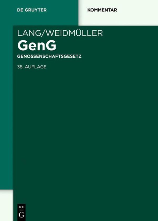 Lang/Weidmüller Genossenschaftsgesetz (Buch)