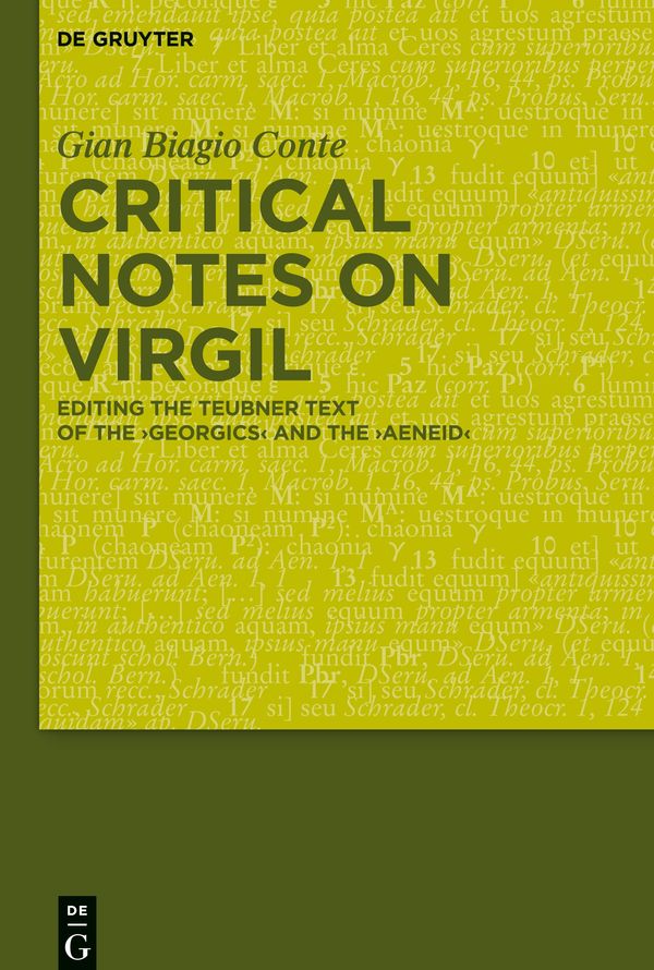 Critical Notes on Virgil - Gian Biagio Conte (Buch)
