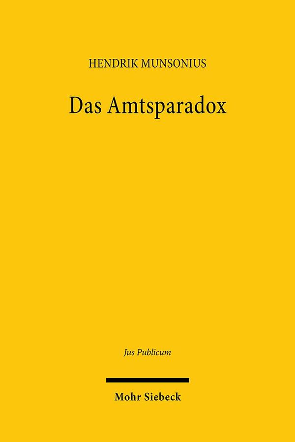 Das Amtsparadox - Hendrik Munsonius (Buch)